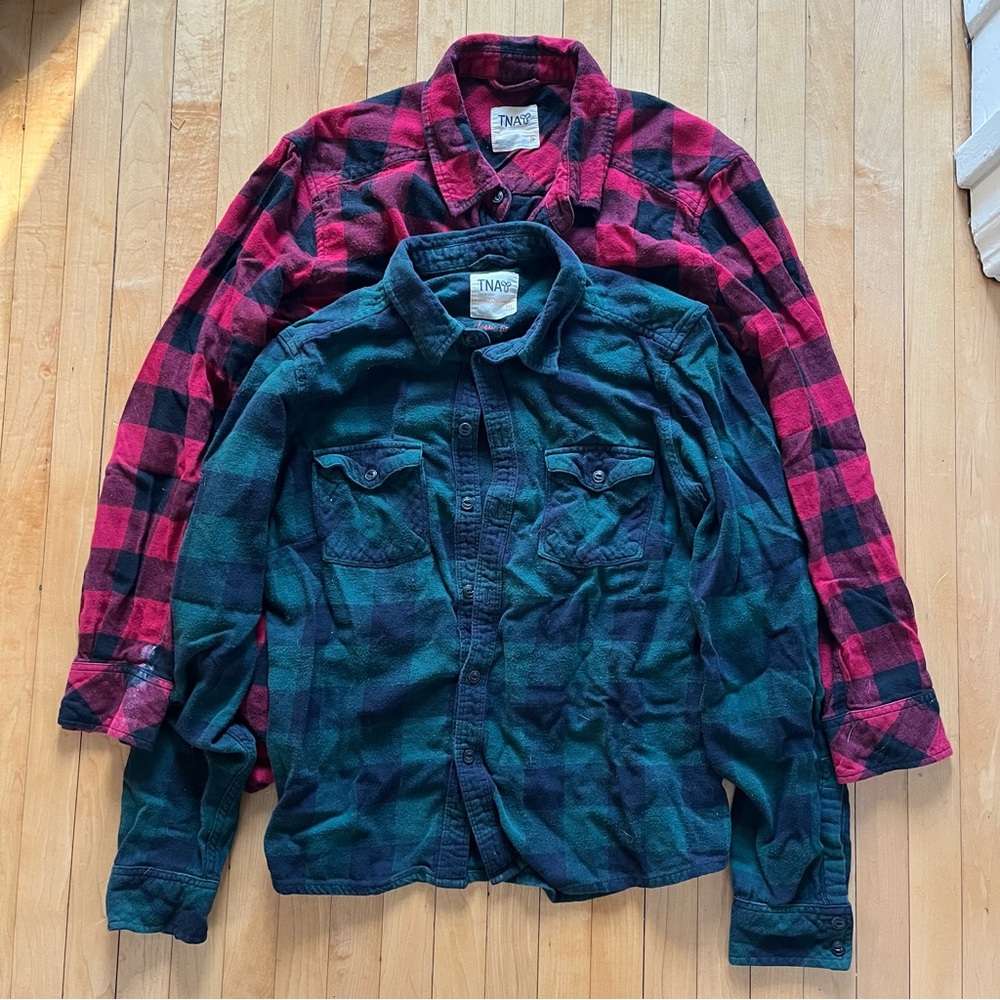 Set of 2 TNA buffalo plaid shirts